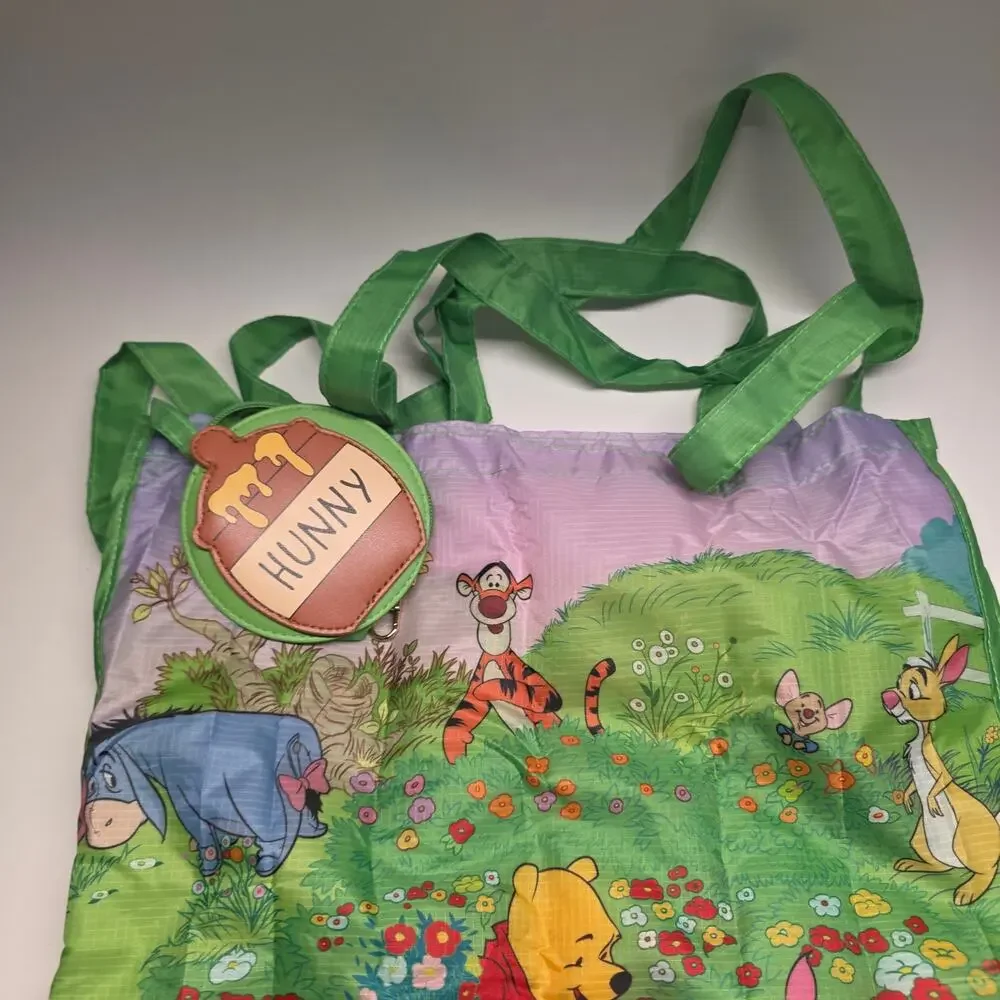 Disney Winnie the Pooh Foldable Reusable Tote Bag with Honey Pouch